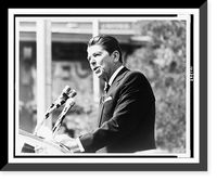 Historic Framed Print, [Ronald Reagan, half-length portrait, standing, facing left, making speech],  17-7/8" x 21-7/8"