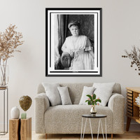 Historic Framed Print, [Mrs. G.M. Pullman, half-length portrait, seated, facing front],  17-7/8" x 21-7/8"