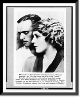 Historic Framed Print, Who would have dreamed that this idealized pair of lovers, America's Sweetheart" and "The Most Popular Man in the World,  tortured themselves with fears that the world would not accept their marriage,  17-7/8" x 21-7/8"