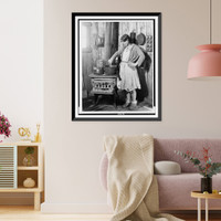 The oldest daughter was cooking the meager supper when the Red Cross relief came to this home of a farmer in Pulaski County, Arkansas. The mother was in a tuberculosis sanitarium Classic Wall Art P