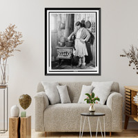The oldest daughter was cooking the meager supper when the Red Cross relief came to this home of a farmer in Pulaski County, Arkansas. The mother was in a tuberculosis sanitarium Classic Wall Art P