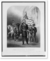 Gen. Ulysses S. Grant..S.S. Frizzell, del. ; F. Crow, col, Antique Print