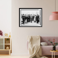 Historic Framed Print, Cabinet heads inspect new Cost [sic] Guard Vessal,  17-7/8" x 21-7/8"
