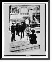 J.P. Morgan, Jr., and his yacht, which he uses daily to carry him to and from his office and his summer home in Greenwich, Connecticut, Antique Print