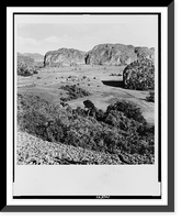 View of Vi&ntilde;ales Valley, a tropical landscape in a setting of weird shaped hills of imposing grandeur, Vintage Poster
