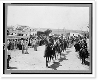 Laborers leaving for their work under escort of private mounted police, Soledad, Cuba, Antique Poster