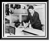 U.S. amusement parks offer speed and excitement to patrons. A boy buys a U.S. sandwich, Vintage Wall Art
