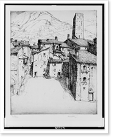 Courtyard, Gubbio, Italy.Ernest D. Roth, 1944, Antique Poster