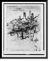 Historic Framed Print, San Gimignano.Jo Pennell.,  17-7/8" x 21-7/8"