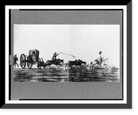 Stage coach led by man on horseback, probably in Uruguay, Vintage Print