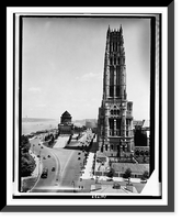 Riverside Church, Grant's Tomb, and George Washington Bridge spanning the Hudson River in the background, Antique Poster