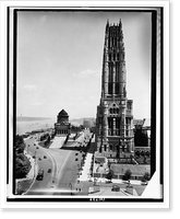 Riverside Church, Grant's Tomb, and George Washington Bridge spanning the Hudson River in the background, Antique Poster