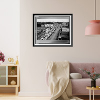 Historic Framed Print, [Business section in a town in Ohio],  17-7/8" x 21-7/8"