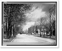 Historic Framed Print, [Street view with streetcar in background, Lebanon, Indiana],  17-7/8" x 21-7/8"