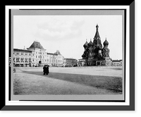 Historic Framed Print, [New merchants shops and Saint Basil Cathedral, Moscow, Russia],  17-7/8" x 21-7/8"