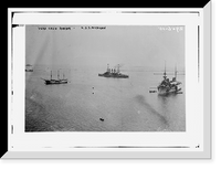 Historic Framed Print, Vera Cruz harbor .  U.S.S. MICHIGAN,  17-7/8" x 21-7/8"