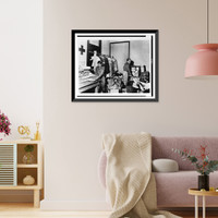 Historic Framed Print, Boy Scouts unpack and arrange donated clothing, from other states, received by the Red Cross in the drought-stricken areas of Mississippi,  17-7/8" x 21-7/8"