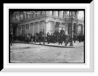 Mounted and foot police drive crowd from Union Sq., in front of Hungaria Restaurant, 15th St. & Union Square, New York, Vintage Print