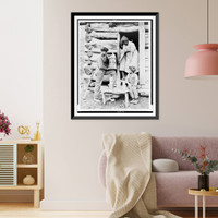 Red Cross rations kept this widow and her family during the winter, in their log home in the Kentucky Mountains. Drought had burned up their crops, Antique Poster