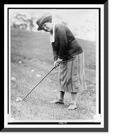 Mrs. Defarge(?), full-length portrait, standing, facing left, bending over with golf club, Washington, D.C. area(?), Historic Reproduction