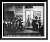 Historic Framed Print, The Health cooperative doctor makes a systematic examination of the school children,  17-7/8" x 21-7/8"