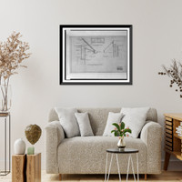 Historic Framed Print, [Ishpiming, William S. Corby house (Chevy Chase, Maryland). Cornices for garage. Section].Arthur B. Heaton, architect.,  17-7/8" x 21-7/8"