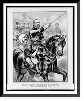 Historic Framed Print, Majr. Genl. George G. Meade, at the battle of Gettysburg, July 3d. 1863,  17-7/8" x 21-7/8"