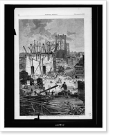 The East River Bridge. demolition of buildings for the New York approach.drawn by W.P. Snyder, Historic Reproduction