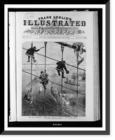 New York. completing a great work. lashing the stays of the Brooklyn Bridge.from a sketch by a staff artist, Vintage Wall Art