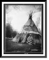 Edna Kash-kash, Yakima or Umatilla Indian, from Oregon, full-length portrait, seated in front of tepee, facing front Classic, Antique Wall Art