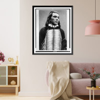 Po-ca-tel-lo, Yakima or Umatilla Indian, from Oregon, half-length portrait, facing right, wearing breast plate, Antique Print