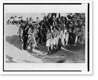 Historic Framed Print, The Antelope dance. Hopi Indian dancers.Photo and c1920 Bostell.,  17-7/8" x 21-7/8"