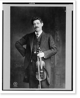 Historic Framed Print, [Fritz Kreisler, three-quarter length portrait, standing, facing slightly left, holding violin and bow in left hand],  17-7/8" x 21-7/8"