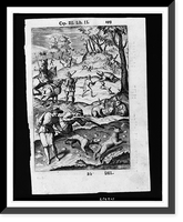 Book illustration showing hunting scene.Bb. del, Historic Reproduction