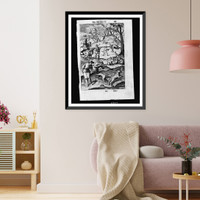 Book illustration showing hunting scene.Bb. del, Historic Reproduction
