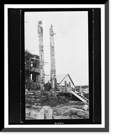 Totem poles, Alaska.W. Seward McClure, San Francisco, California, Vintage Print
