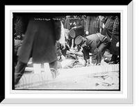 Silverstein, dead, picked up by police, to be taken to ambulance, Union Square, anarchist riot, New York, Antique Poster