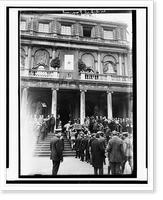 Soldiers carrying casket of former New York City mayor John Purroy Mitchel up steps, Vintage Print