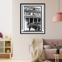 Soldiers carrying casket of former New York City mayor John Purroy Mitchel up steps, Vintage Print