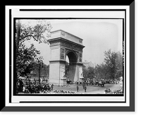 Casket of former mayor of New York City John Purroy Mitchel on wagon at Washington Memorial Arch, Washington Square, New York City, Vintage Wall Art