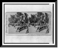 Lord Roberts (to left) and Lord Kitchener (white horse) reviewing the troops entering Kroonstadt sic, S. Africa, Historic Print