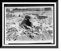 Historic Framed Print, On the Pleasant Street Dump. Location: Fall River, Massachusetts.Lewis W. Hine.,  17-7/8" x 21-7/8"