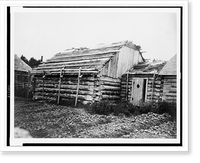 Historic Framed Print, [Log cabins or barabara, Kodiak, Alaska].Curtis.,  17-7/8" x 21-7/8"