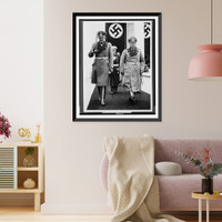 Historic Framed Print, [Left to right: Defense Minister Werner von Blomberg, Navy's Admiral Erich Raeder, and Baron Werner von Fritsch walking],  17-7/8" x 21-7/8"