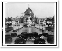 Historic Framed Print, [Fountain Coutan and the Central Dome, Paris Exposition, 1889],  17-7/8" x 21-7/8"