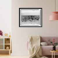 Historic Framed Print, Bird's eye view of El Paso from Mesa Heights,  17-7/8" x 21-7/8"
