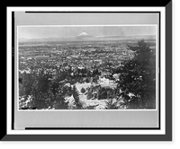 Bird's-eye view of Portland, Oregon with Mt. St. Helens in background Classic, Antique Wall Art