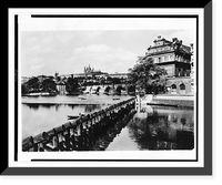 Prague. Hradcany Castle and Smetana Museum across river.Foto Josef Ehm, Historic Reproduction
