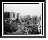 Historic Framed Print, [Pershing Square and Biltmore Hotel in Los Angeles, California].Photo by Putnam Studios, 417 East 8th Street, Los Angeles, California.,  17-7/8" x 21-7/8"