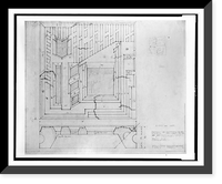 Historic Framed Print, Architectural drawing for a house for Samuel and Harriet Freeman, 1962 Glencoe Way, Los Angeles, California,  17-7/8" x 21-7/8"